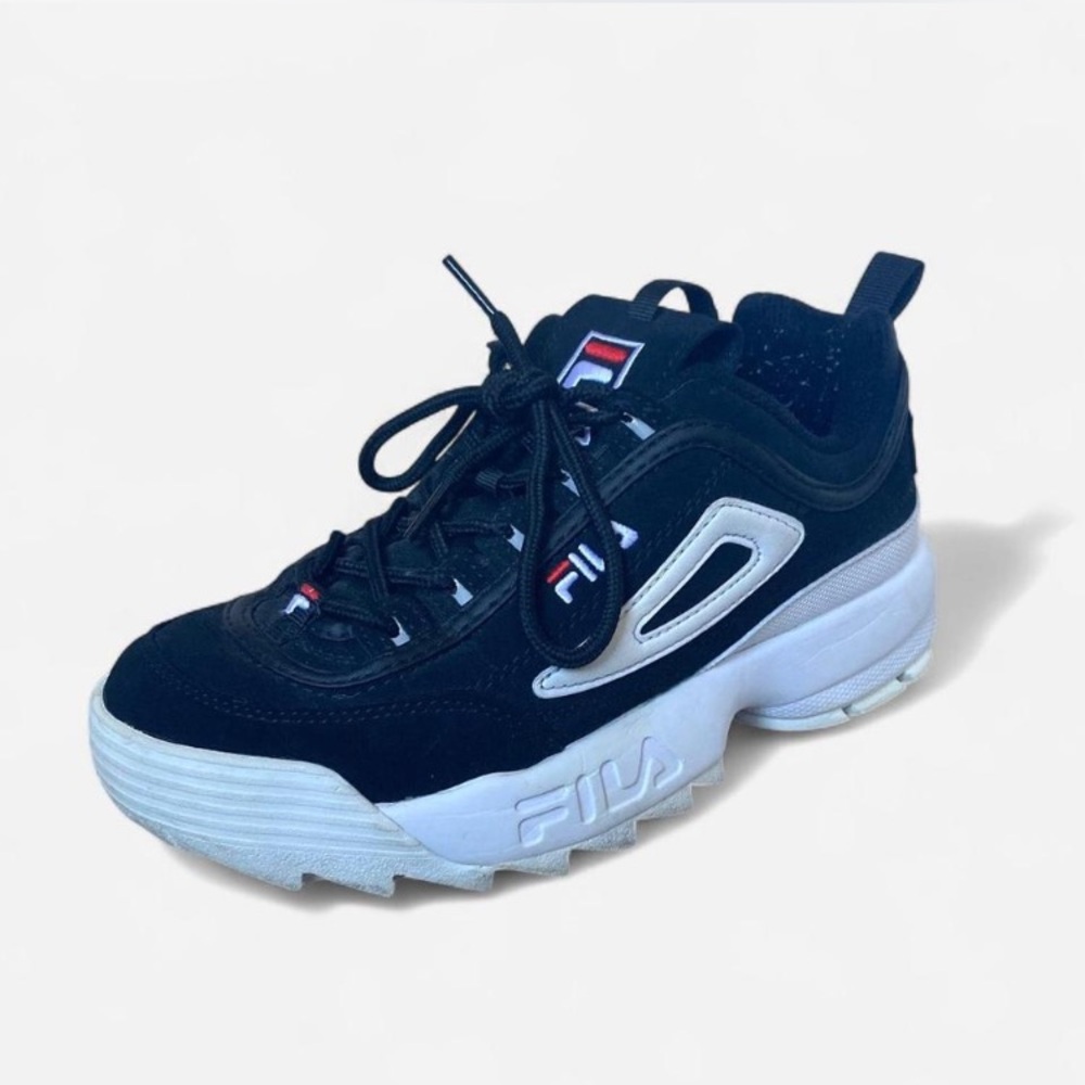 Fila Black and White women’s chunky platform sneakers - size 7